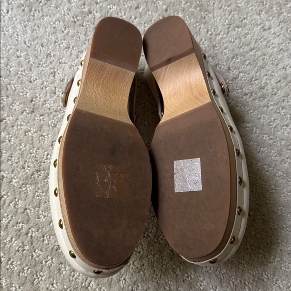 J. Crew | Leather Convertible Wood Clogs in Ivory | Size 7 - Picture 7 of 8